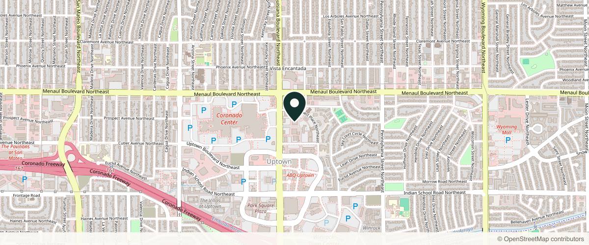 Map showing the exact location of The Skin RN at 2440 Louisiana Blvd NE Ste. 260, Albuquerque, NM 87110, USA