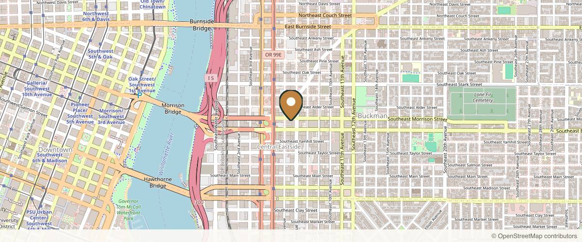 Map showing the exact location of The Skin Suite Medical Aesthetics at 656 SE Morrison St, Portland, OR 97214, USA
