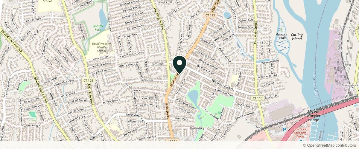 Map showing the exact location of The Skincare Studio Medspa at 3586 Main St, Stratford, CT 06614, USA