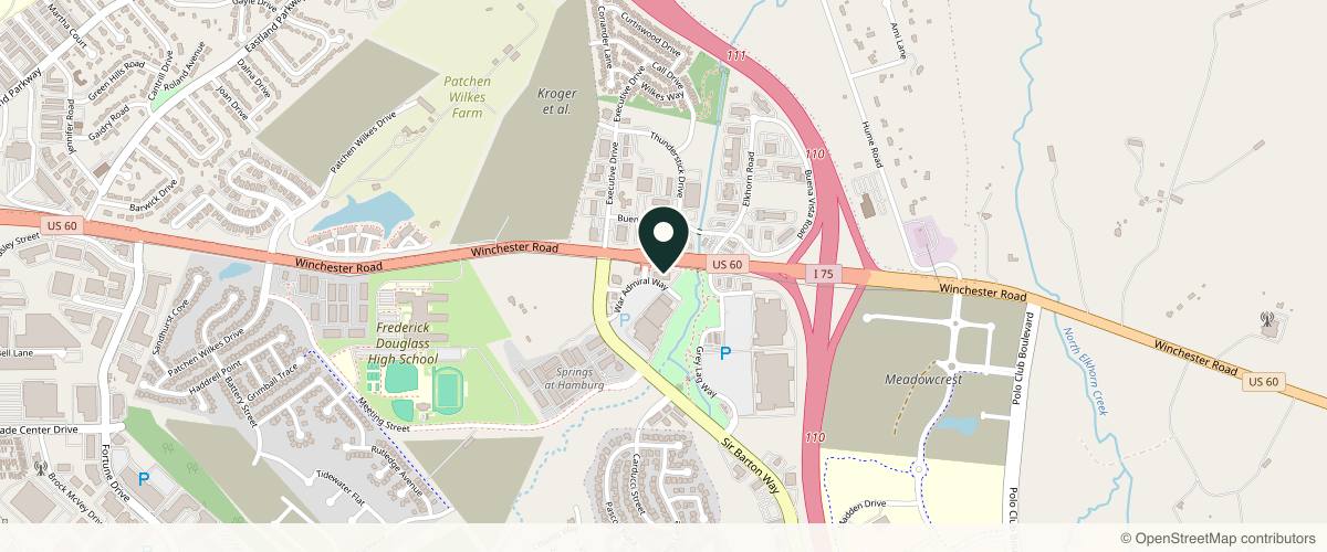 Map showing the exact location of The Spa at Marshall - Med Spa at 2251 War Admiral Way Ste 115, Lexington, KY 40509, USA
