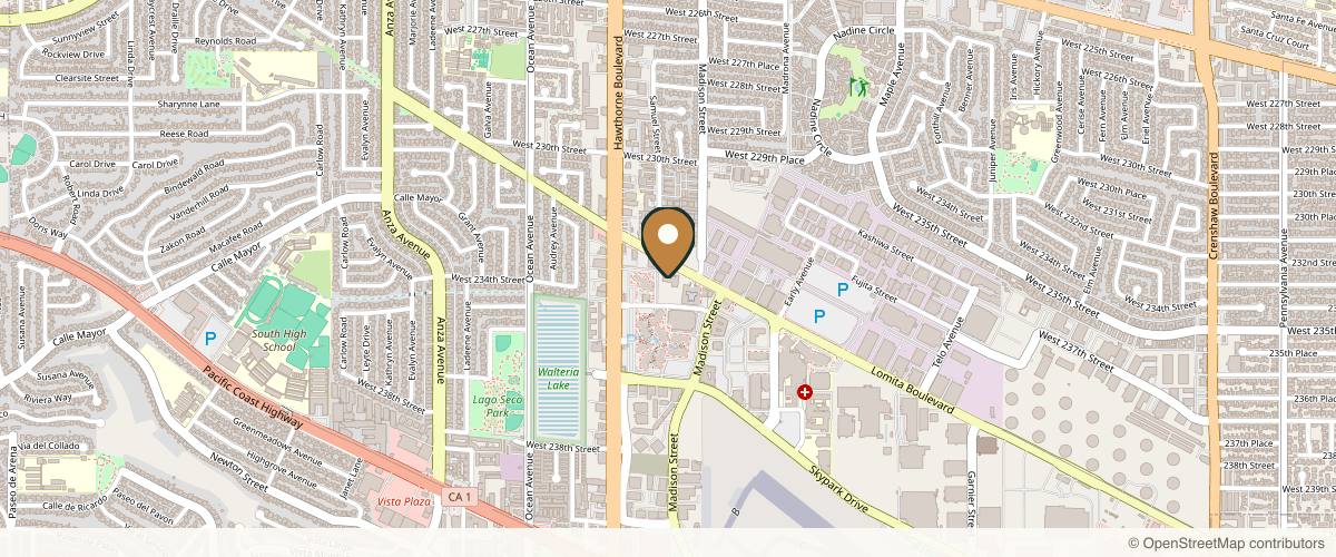 Map showing the exact location of The Spa at South Bay Plastic Surgeons at 3640 Lomita Blvd #309, Torrance, CA 90505, USA