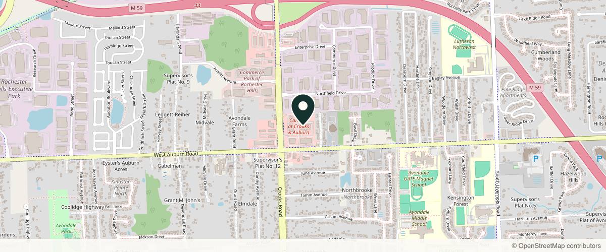 Map showing the exact location of The Spa MD at 1886 W Auburn Rd Ste 200, Rochester Hills, MI 48309, USA