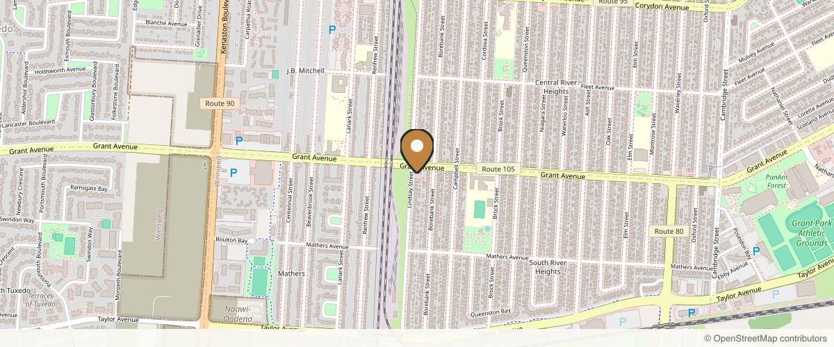 Map showing the exact location of The Studio by Visage: Medical + Beauty Salon at 1682 Grant Ave #2, Winnipeg, MB R3N 0M7, Canada