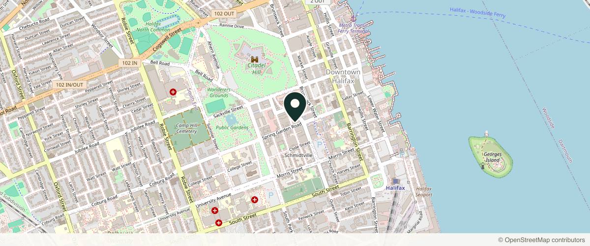 Map showing the exact location of The Summit Skin Care & Hair Removal at 5495 Spring Garden Rd, Halifax, NS B3J 1G2, Canada