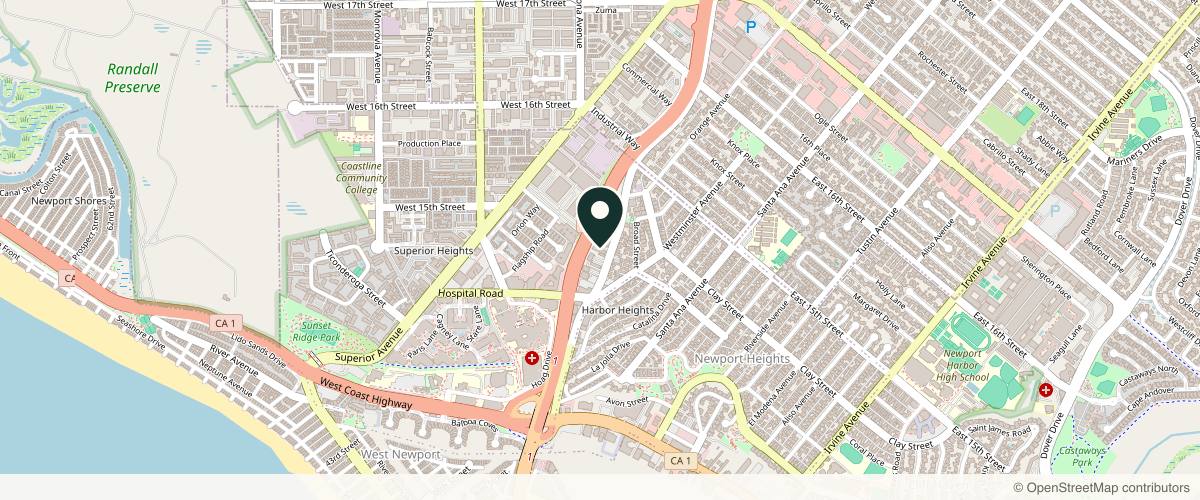 Map showing the exact location of The Treatment Skin Boutique Newport Beach at 447 Old Newport Blvd, Newport Beach, CA 92663, USA