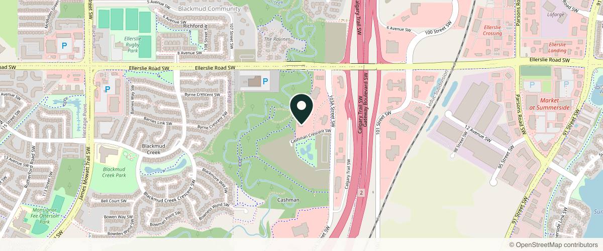 Map showing the exact location of The Vanity Lab - Edmonton at 1074 103A St SW Unit 203, Edmonton, AB T6W 2P6, Canada
