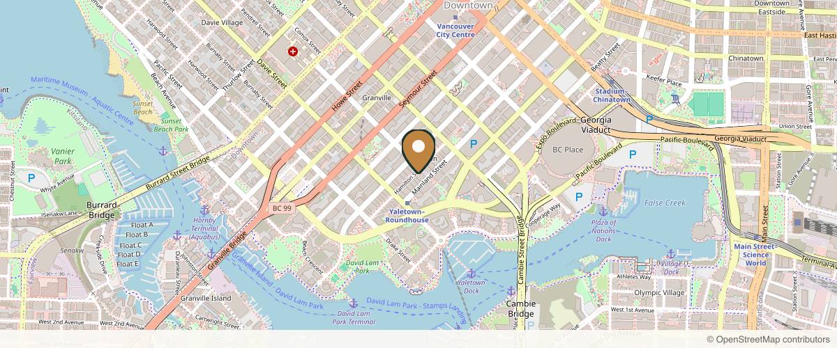 Map showing the exact location of The Vanity Lab at 1110 Hamilton St #302, Vancouver, BC V6B 6C5, Canada