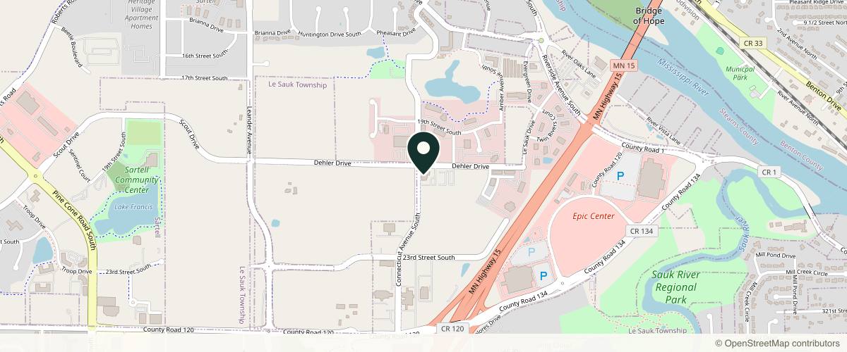 Map showing the exact location of The Vein Center & MedSpa at 1990 Connecticut Ave S, Sartell, MN 56377, USA