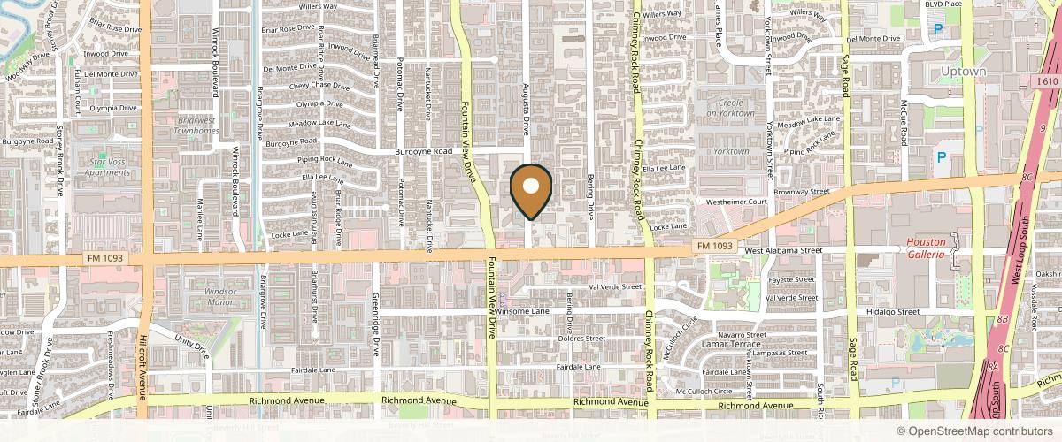 Map showing the exact location of The Vitality & Aesthetics Institute at 2603 Augusta Dr Ste 1450, Houston, TX 77057, USA