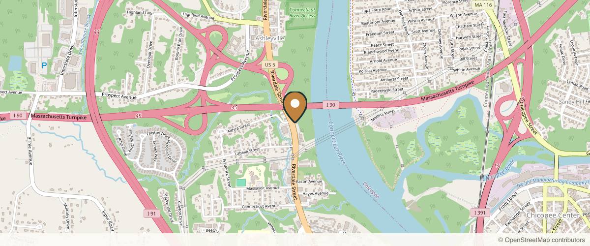 Map showing the exact location of The Wellness Drip, Inc - IV Therapy - Ketamine Therapy - Medspa at 1817 Riverdale St, West Springfield, MA 01089, USA