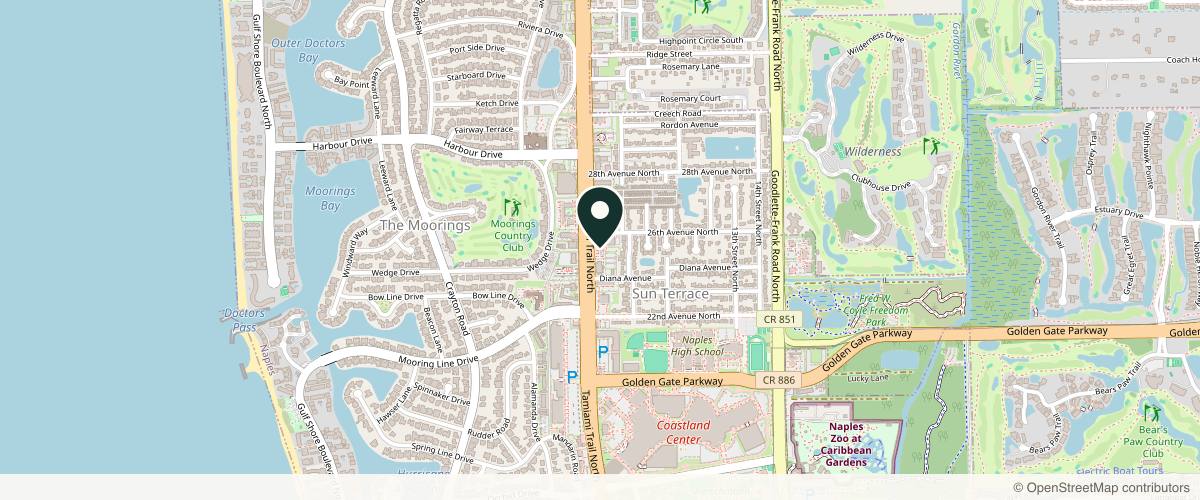 Map showing the exact location of The Wellness Lab at 2500 Tamiami Trl N STE 219, Naples, FL 34103, USA