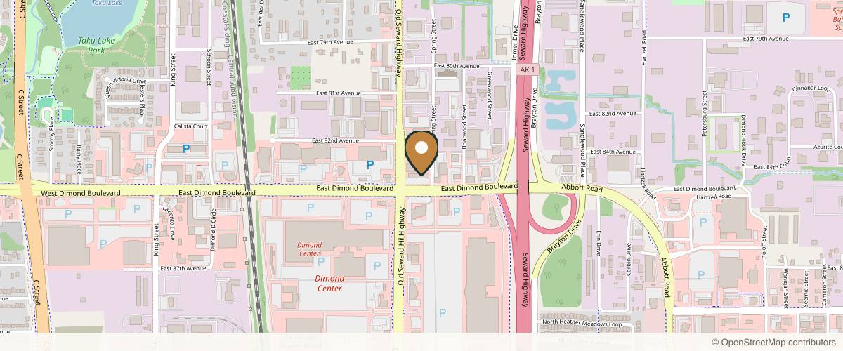 Map showing the exact location of The Wellness Lounge at 1005 E Dimond Blvd, Anchorage, AK 99515, USA