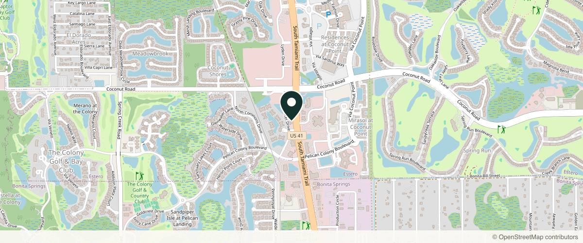 Map showing the exact location of The Woodruff Institute for Dermatology & Cosmetic Surgery at 23471 Walden Center Dr #300, Bonita Springs, FL 34134, USA