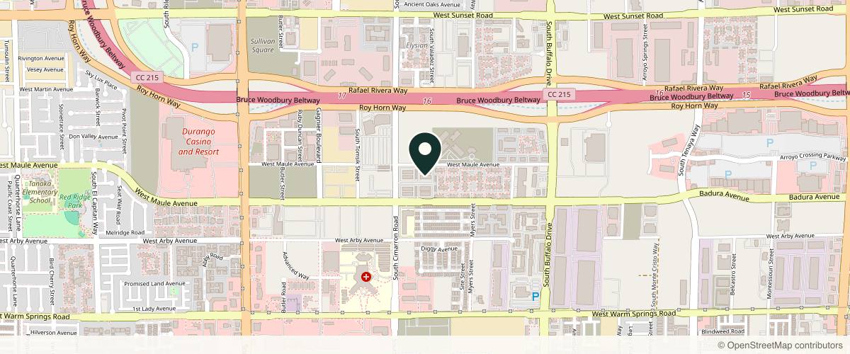 Map showing the exact location of Thomas Dermatology Cosmetic and Surgical Center at 6940 S Cimarron Rd Ste 200, Las Vegas, NV 89113