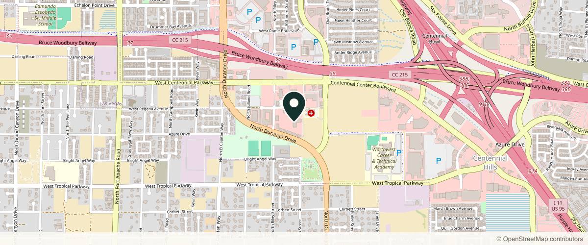 Map showing the exact location of Thomas Dermatology at 6170 N Durango Dr Ste 140, Las Vegas, NV 89149