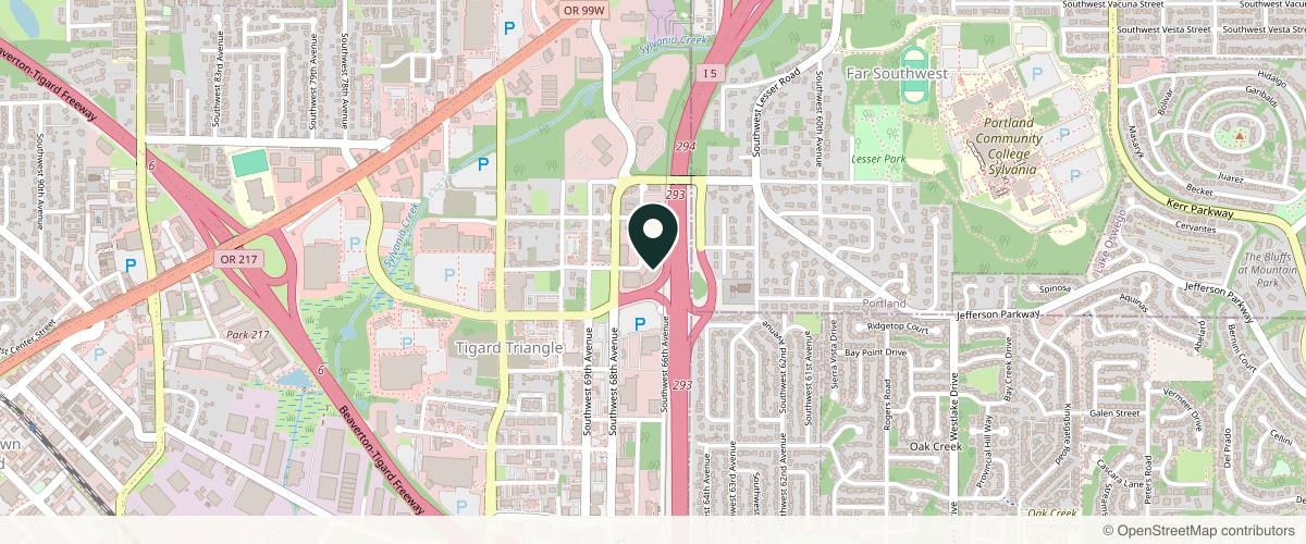 Map showing the exact location of Thrive Aesthetic & Wellness at 11850 SW 67th Ave #110, Portland, OR 97223, USA