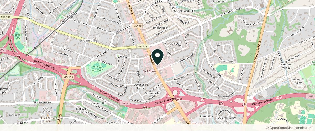 Map showing the exact location of THRYV Aesthetics & Medical Weight Loss at 1301 York Rd Ste 700, Timonium, MD 21093, USA