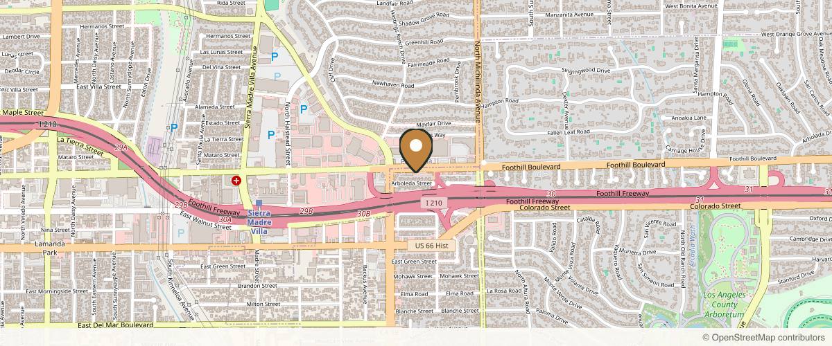 Map showing the exact location of TIA MEDSPA Pasadena at 3740 E Foothill Blvd, Pasadena, CA 91107, USA