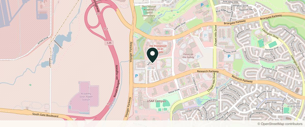 Map showing the exact location of Timeless Aesthetics, LLC at 1750 Telstar Dr #200, Colorado Springs, CO 80920, USA
