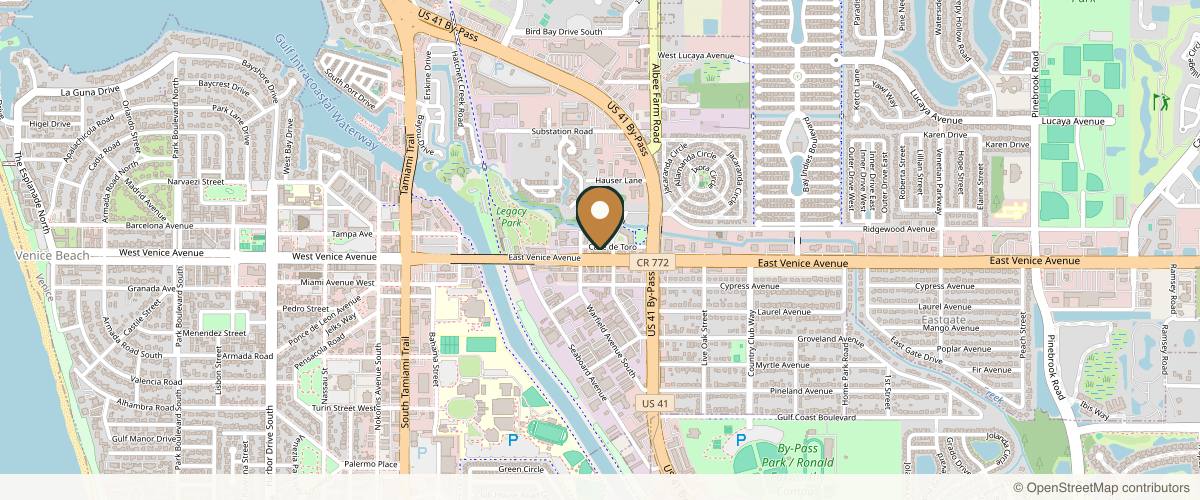 Map showing the exact location of Timeless Beauty Studio- East Venice Ave at 537 E Venice Ave Ste E, Venice, FL 34285, USA