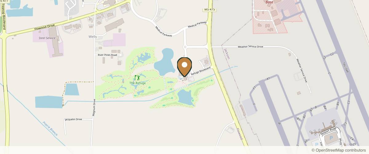 Map showing the exact location of Timeless Med at The Refuge at 2200 Refuge Blvd 2nd Floor, Flowood, MS 39232, USA