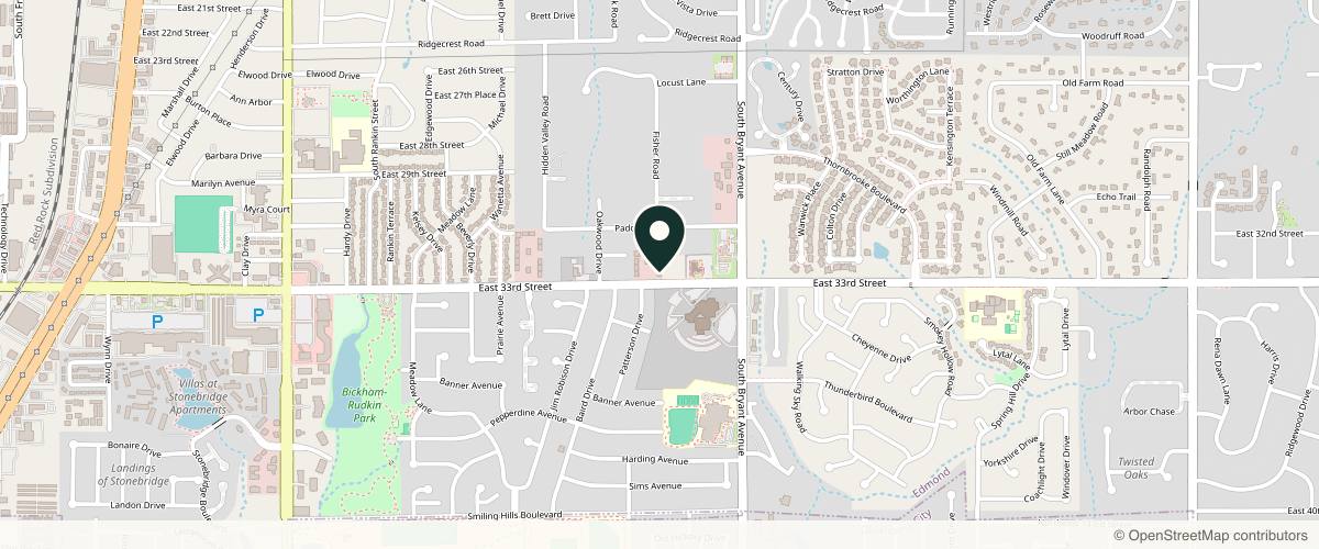Map showing the exact location of Timeless Spa Center at 1265 E 33rd St, Edmond, OK 73013, USA
