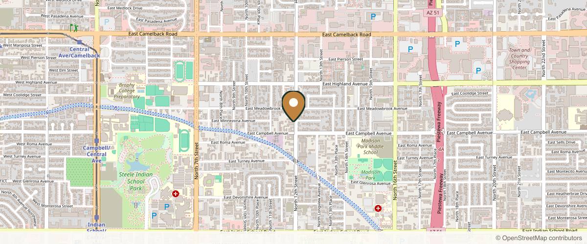 Map showing the exact location of Torstveit Medical Aesthetics + TMA Med Spa at 4520 N 12th St Ste 103, Phoenix, AZ 85014, USA