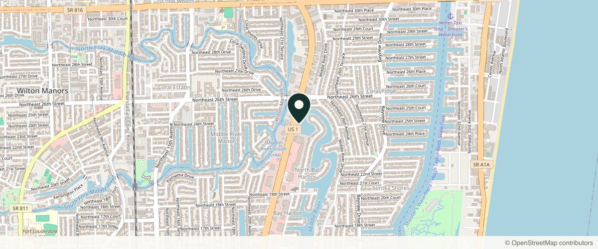 Map showing the exact location of Tory Sullivan MD: Sullivan Dermatology at 2500 N Federal Hwy #301, Fort Lauderdale, FL 33305