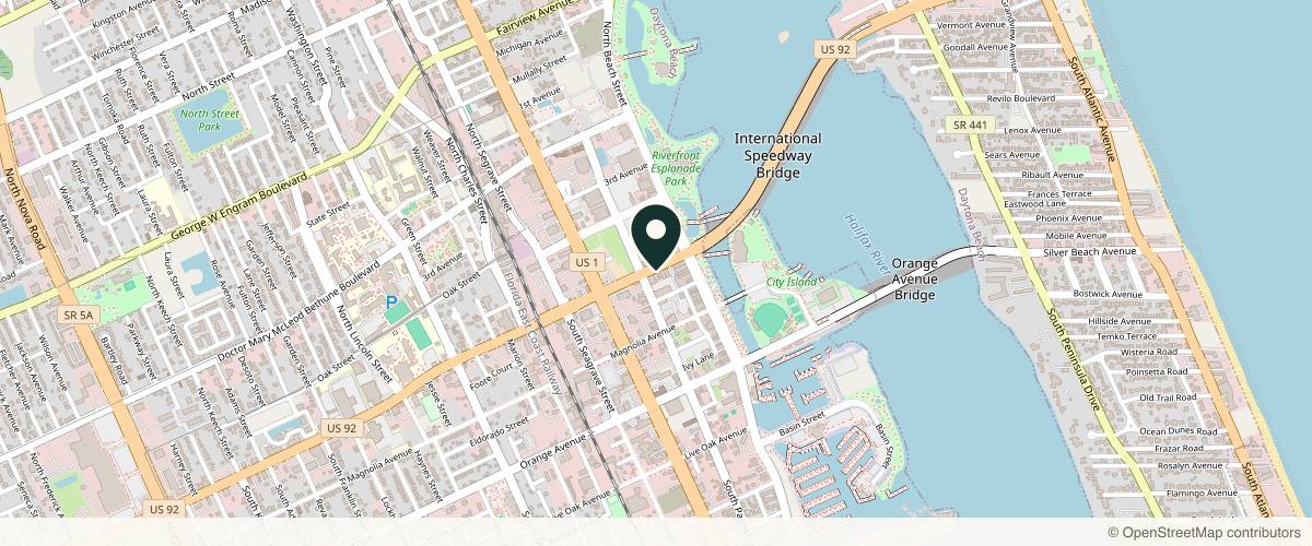 Map showing the exact location of Total Anti-Aging and Wellness at 143 W International Speedway Blvd, Daytona Beach, FL 32114, USA