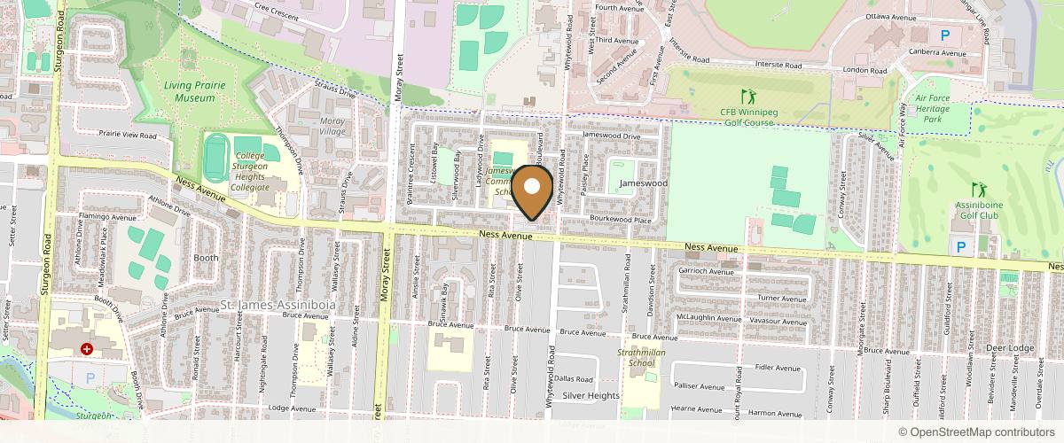 Map showing the exact location of Total Wrapture Medi Spa at 2255 Ness Ave #3, Winnipeg, MB R3J 0Z8, Canada