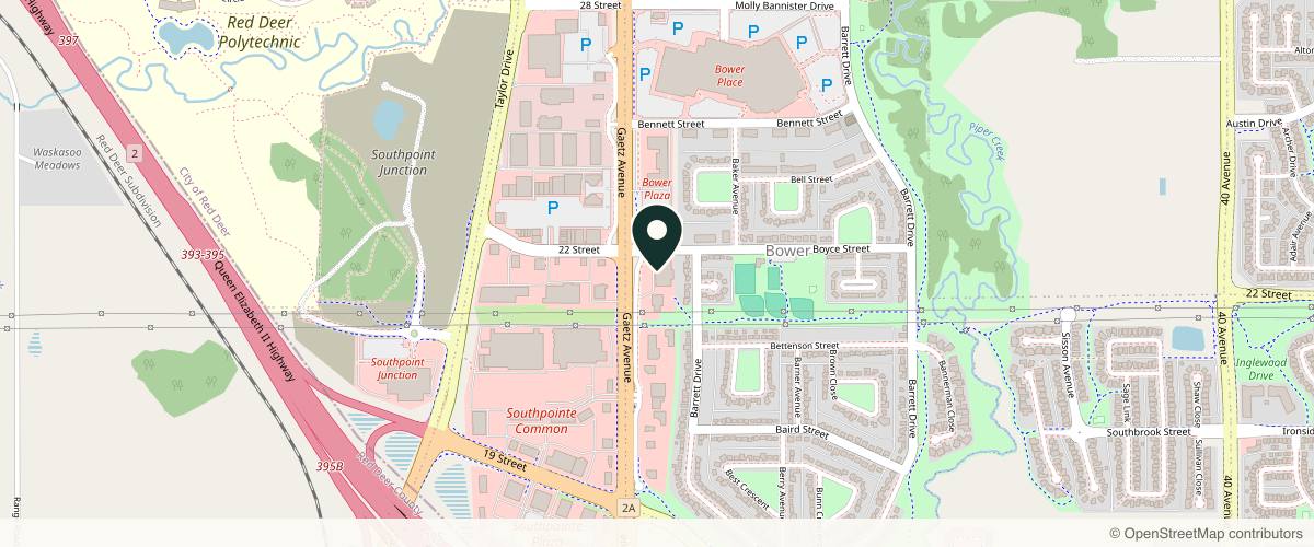Map showing the exact location of Totally Refreshed Steam and Spa at 2119 50 Ave #2, Red Deer, AB T4R 1Z4, Canada