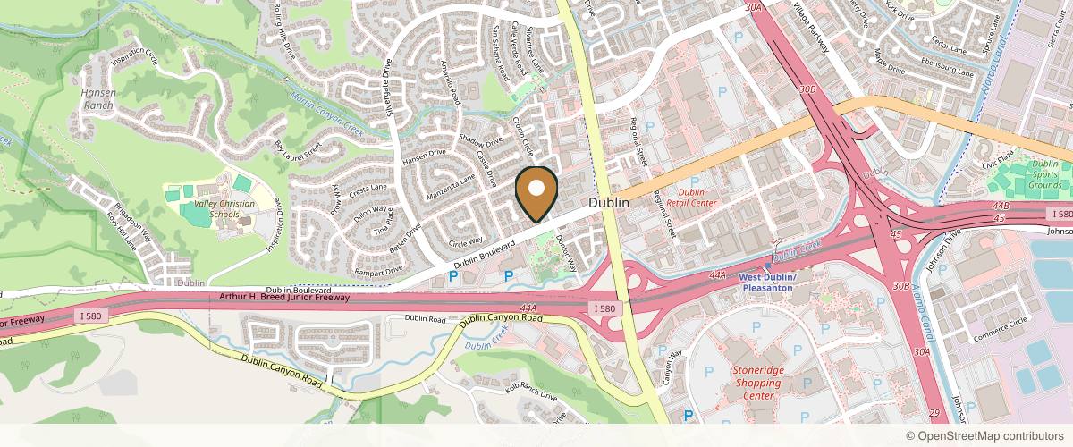 Map showing the exact location of Tri Valley Plastic Surgery at 11820 Dublin Blvd, Dublin, CA 94568, USA