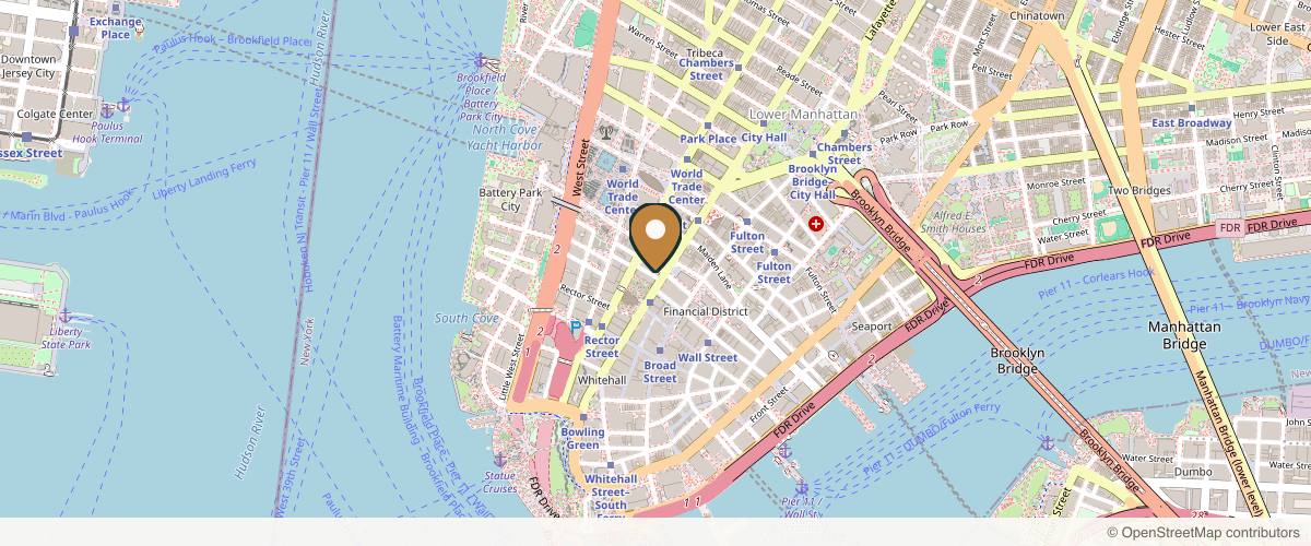 Map showing the exact location of Trifecta Med Spa Downtown at 115 Broadway #1305, New York, NY 10006, USA