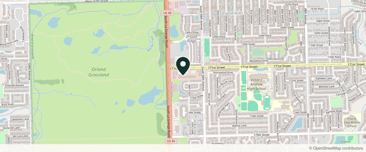 Map showing the exact location of Trouvaille Med Spa at 9501 W 171st St Ste Q, Tinley Park, IL 60487, USA