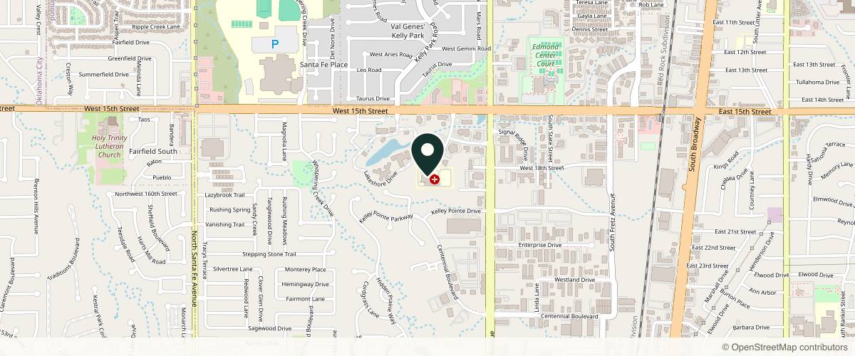 Map showing the exact location of True Blue Aesthetics at 1800 Renaissance Blvd #200, Edmond, OK 73013, USA