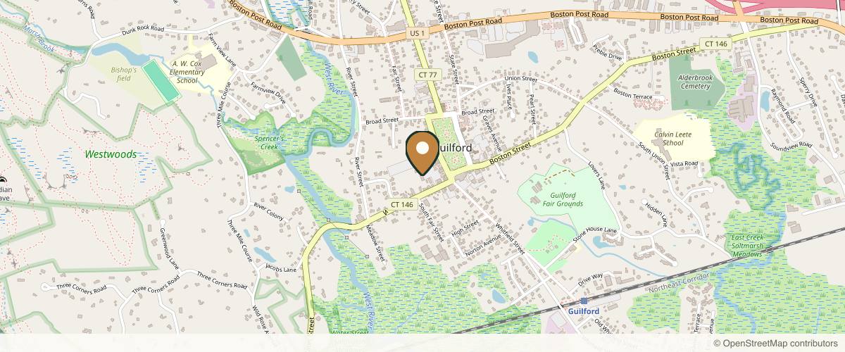 Map showing the exact location of Truth Medical Aesthetics at 33 Water St Unit 3, Guilford, CT 06437, USA