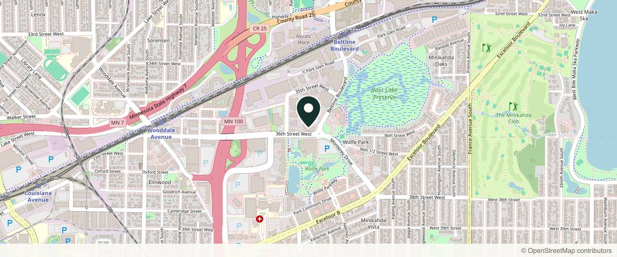 Map showing the exact location of Twin Cities Dermatology Center at 5000 W 36th St #205, Minneapolis, MN 55416