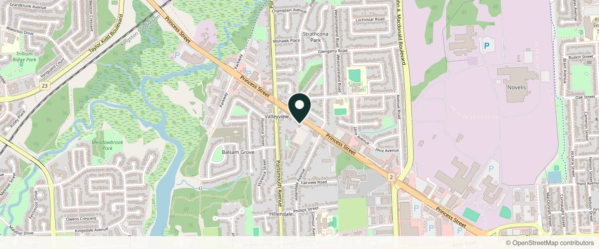 Map showing the exact location of U Cosmetic Inc at 1324 Princess St, Kingston, ON K7M 3E2, Canada