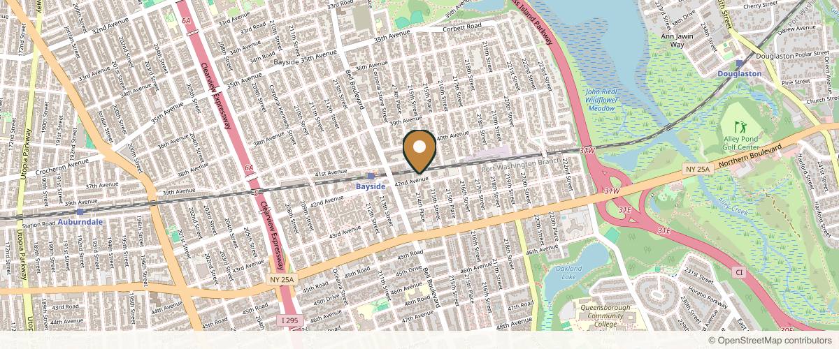 Map showing the exact location of UBLISS Medical Aesthetics(Med Spa) at 214-41 42nd Ave #3C, Bayside, NY 11361, USA