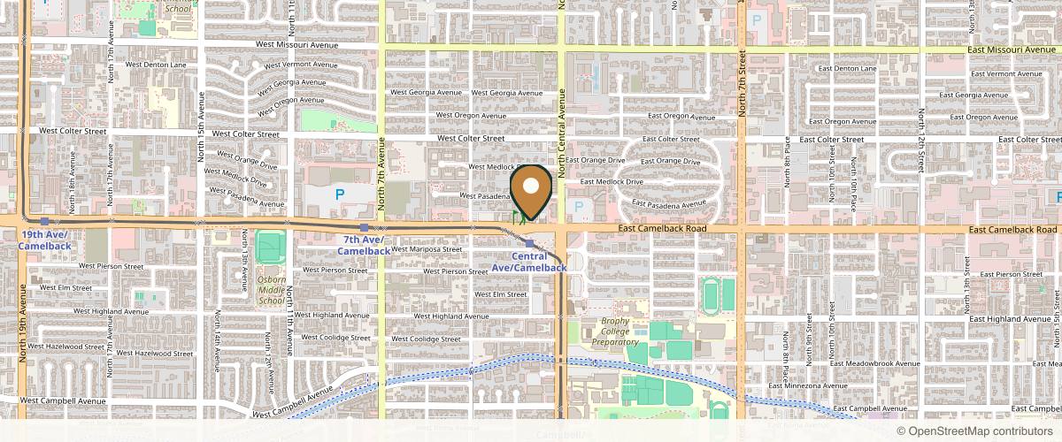 Map showing the exact location of Units Injection Spa at 14 W Camelback Rd Ste A, Phoenix, AZ 85013, USA