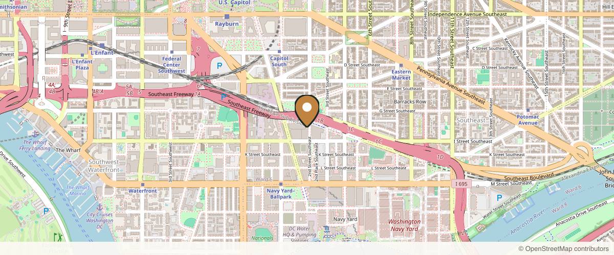 Map showing the exact location of Unwind Wellness – Navy Yard at 831 2nd St SE, Washington, DC 20003, USA