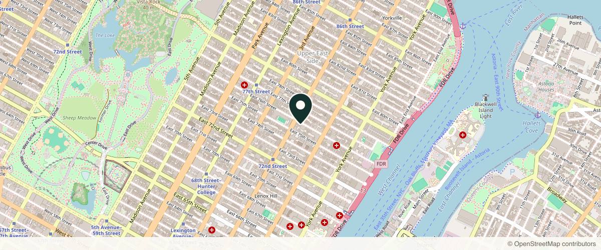 Map showing the exact location of UPKEEP MED SPA at 330 E 76th St, New York, NY 10021, USA
