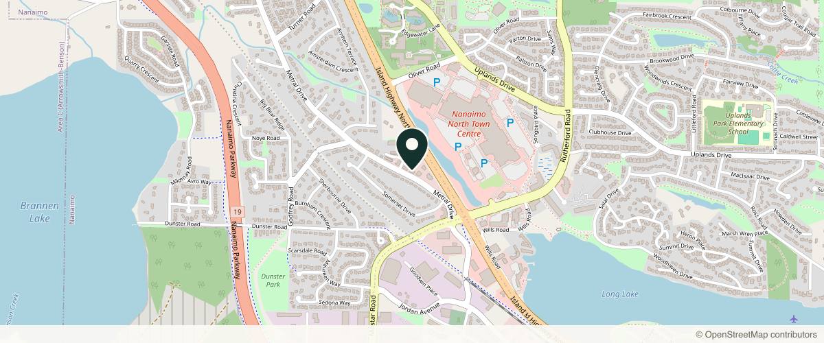 Map showing the exact location of Uplift Medical Aesthetics BC at 5180 Dublin Way Unit 101, Nanaimo, BC V9T 0H2, Canada