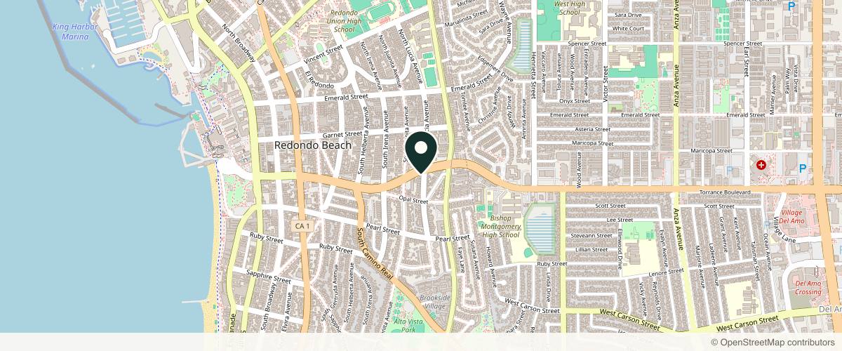Map showing the exact location of Uplifted Medical Aesthetics at 830 Torrance Blvd, Redondo Beach, CA 90277, USA