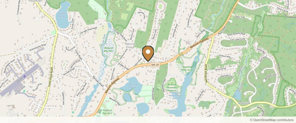 Map showing the exact location of Upper Cape Med Aesthetics at 446 Waquoit Hwy #3, East Falmouth, MA 02536, USA
