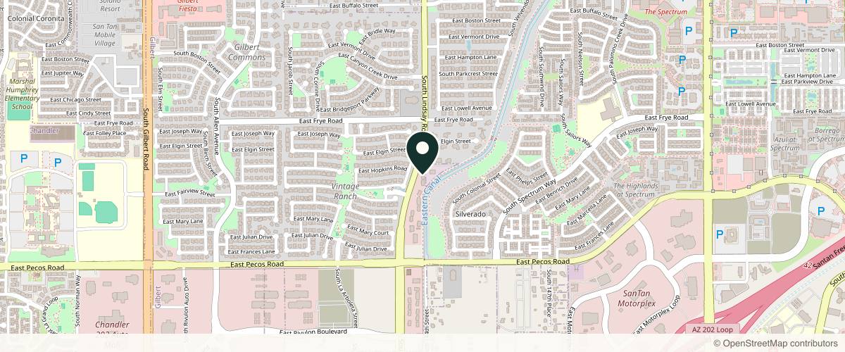 Map showing the exact location of URBAN Medical - Gilbert, Arizona at 3011 S Lindsay Rd Ste 120, Gilbert, AZ 85295, USA