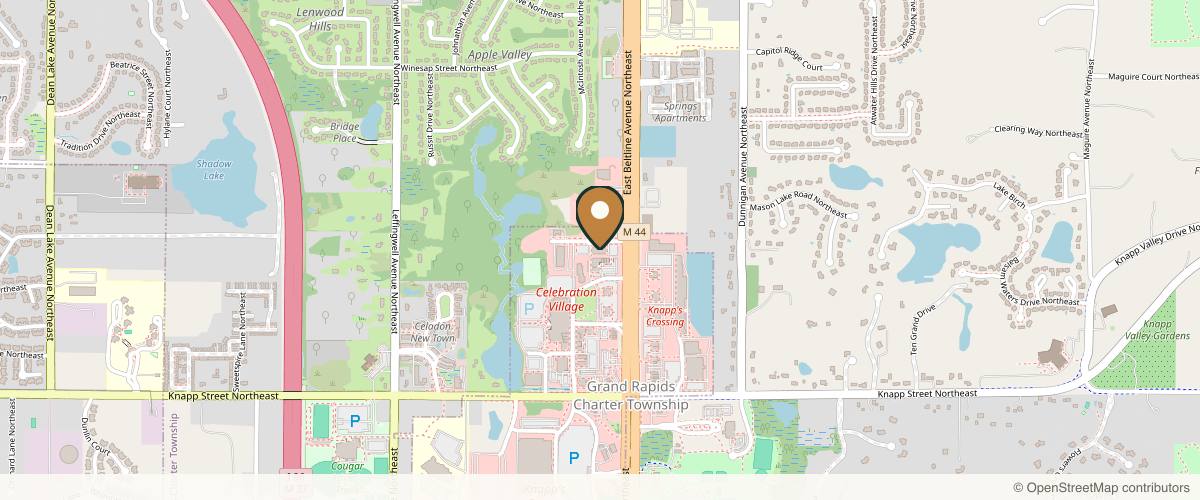 Map showing the exact location of Urban You Medical Aesthetics and Wellness at 3152 Peregrine Dr NE Ste 100, Grand Rapids, MI 49525, USA