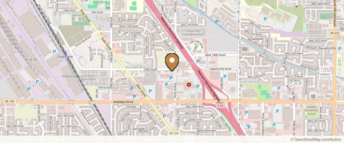 Map showing the exact location of Utah Facial Plastics - Layton at 2255 N 1700 W #200, Layton, UT 84041, USA