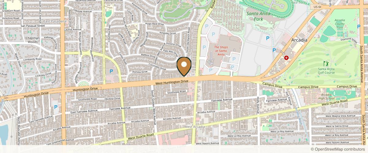 Map showing the exact location of V Line Cosmetic Clinic - Los Angeles at 801 W Huntington Dr, Arcadia, CA 91007, USA