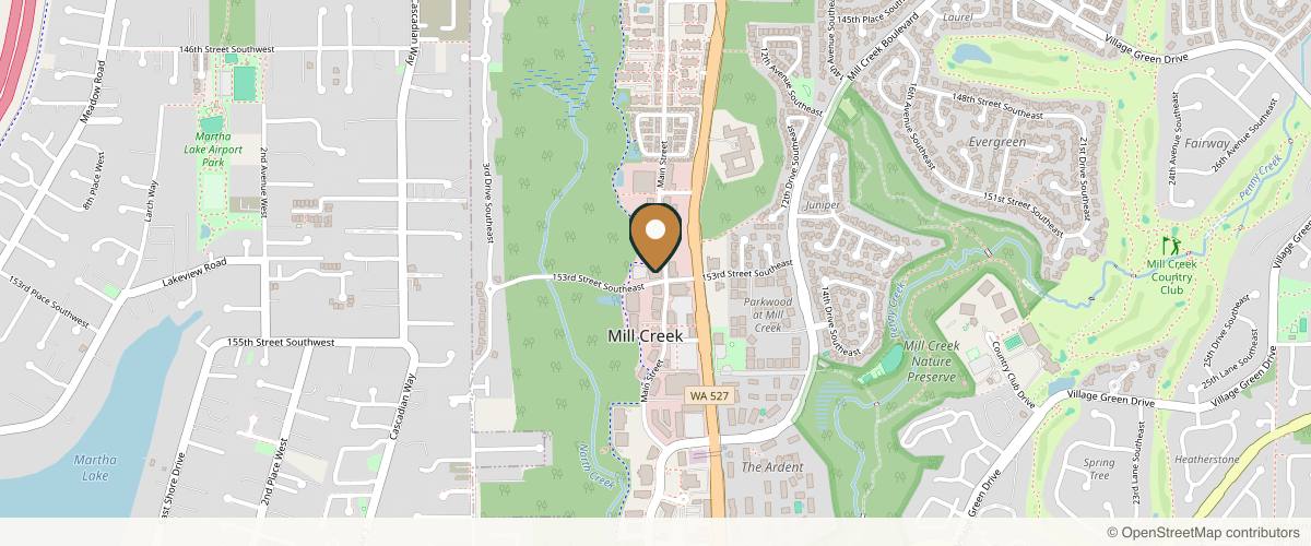 Map showing the exact location of VADARA Med Spa - Mill Creek at 15224 Main St #300, Mill Creek, WA 98012, USA